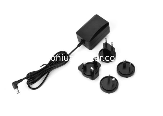 Compact 24W Interchangeable Plug Adapter OD5.5mm Male Connector 1A ...